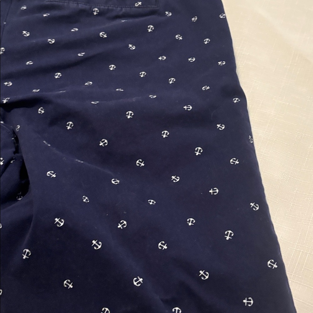 Tommy Hilfiger Dark Blue Anchor Chino Cuffed Pants SZ 12 casual cotton nautical - Picture 9 of 12